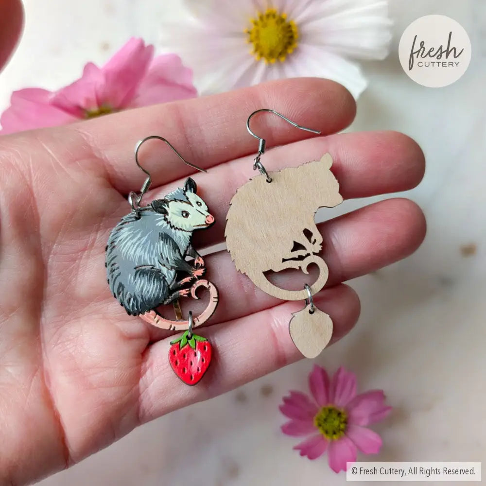 Opossum Statement Earrings Dangle and Drop Earrings
