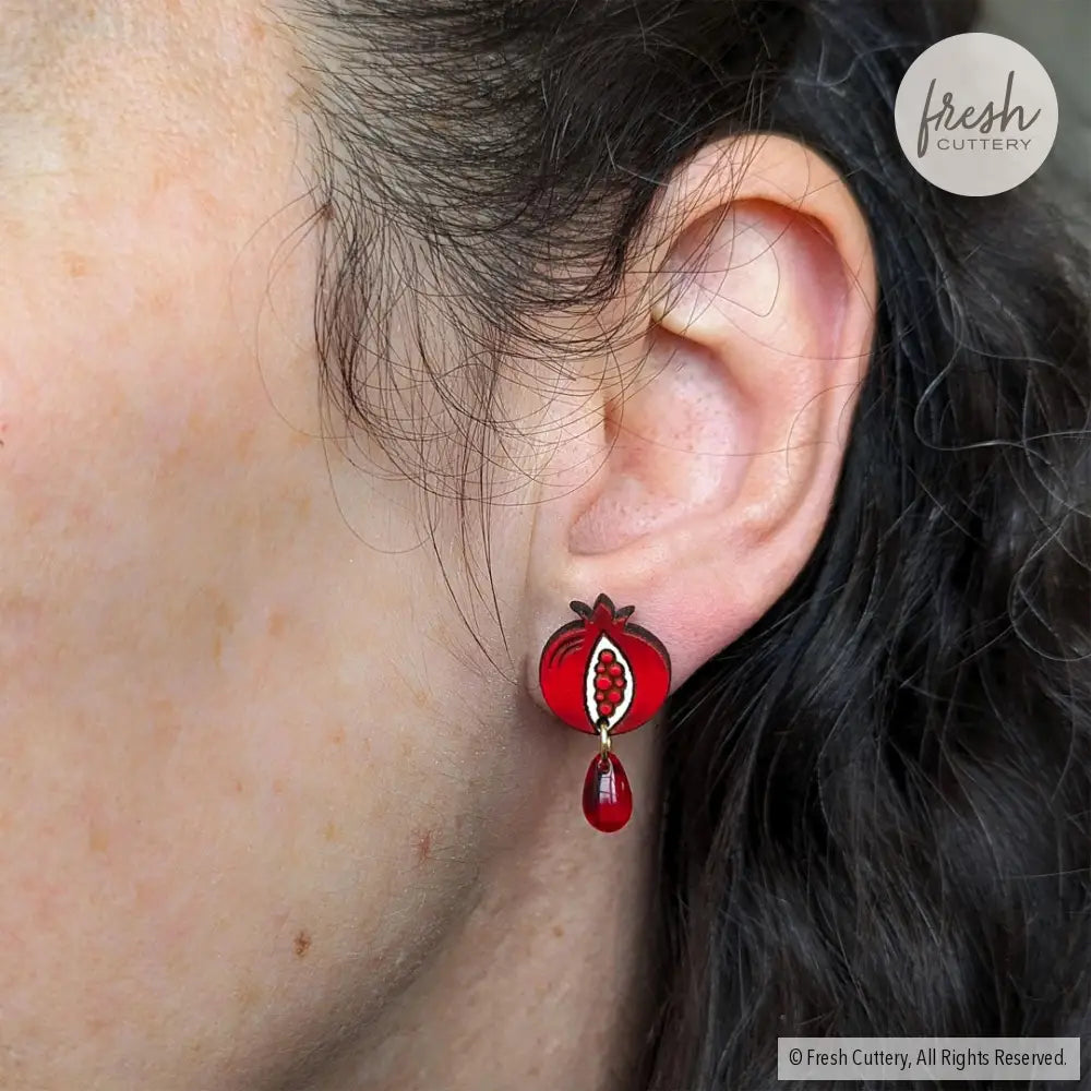 Pomegranate Drops Studs