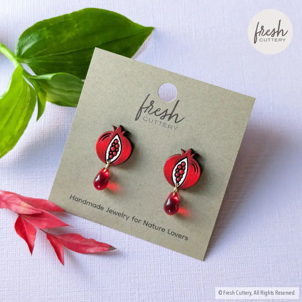 Pomegranate Drops Studs