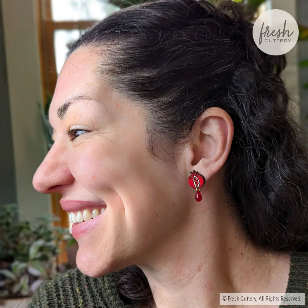 Pomegranate Drops Studs