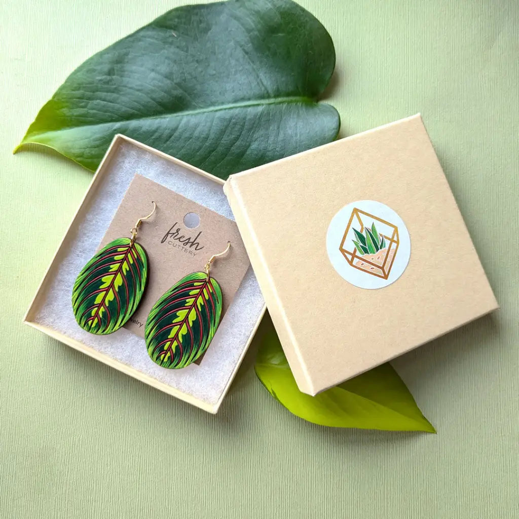 Prayer Plant Earrings Dangle and Drop Earrings