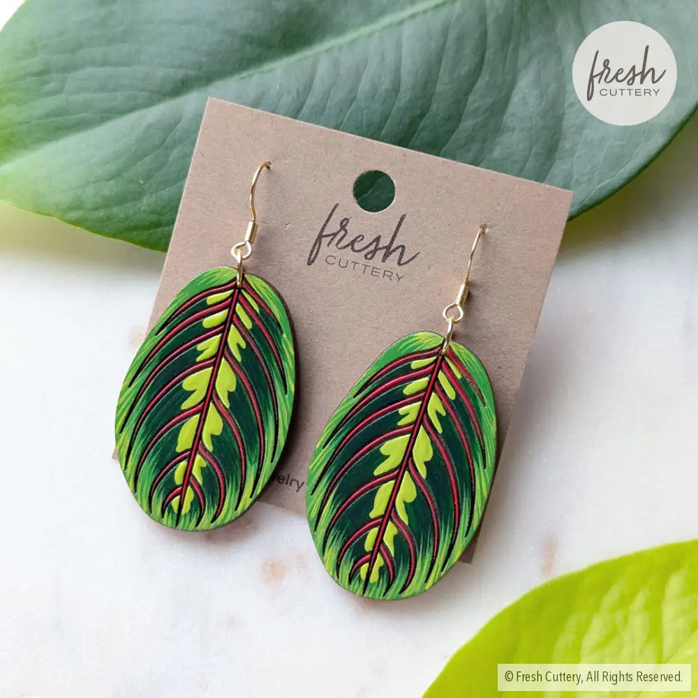 Prayer Plant Earrings Dangle and Drop Earrings
