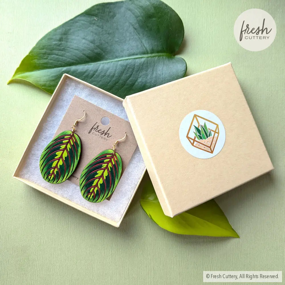 Prayer Plant Earrings Dangle and Drop Earrings