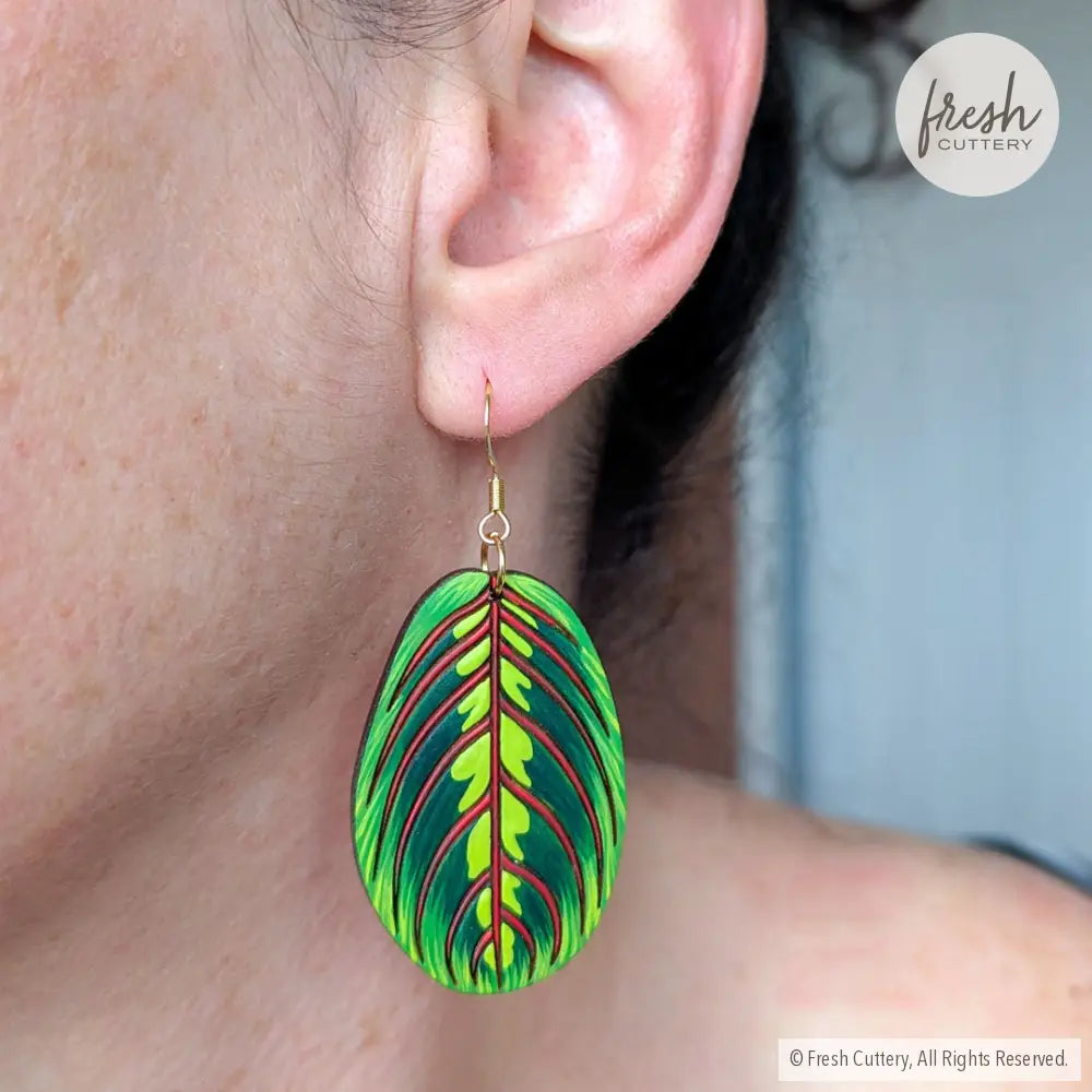 Prayer Plant Earrings Dangle and Drop Earrings