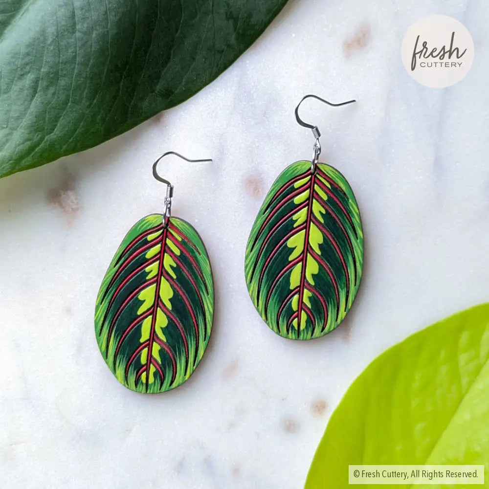 Prayer Plant Earrings Dangle and Drop Earrings