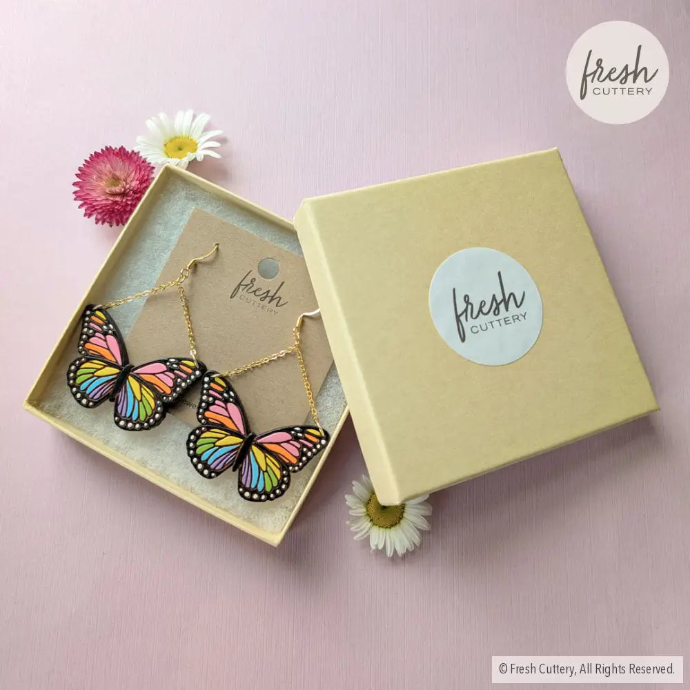Pride Butterfly Earrings Dangle and Drop Earrings