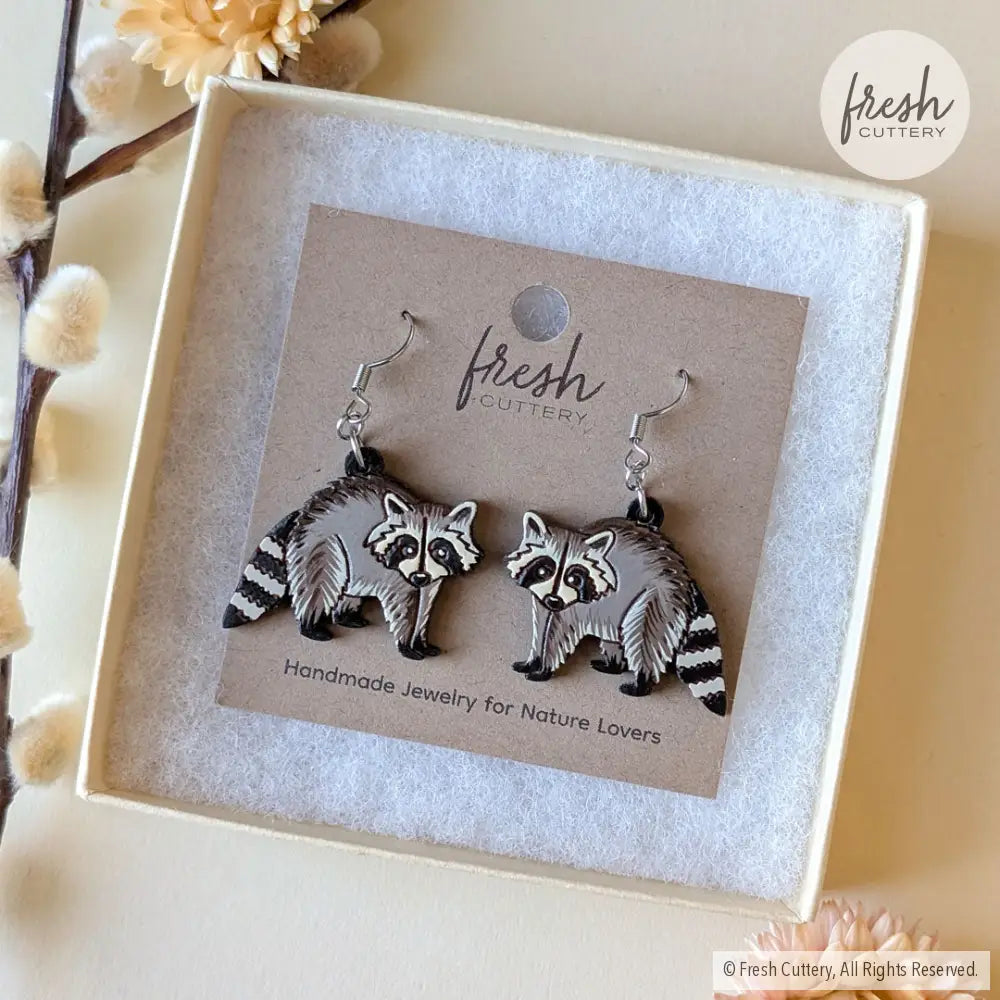 Raccoon Earrings Dangle and Drop Earrings