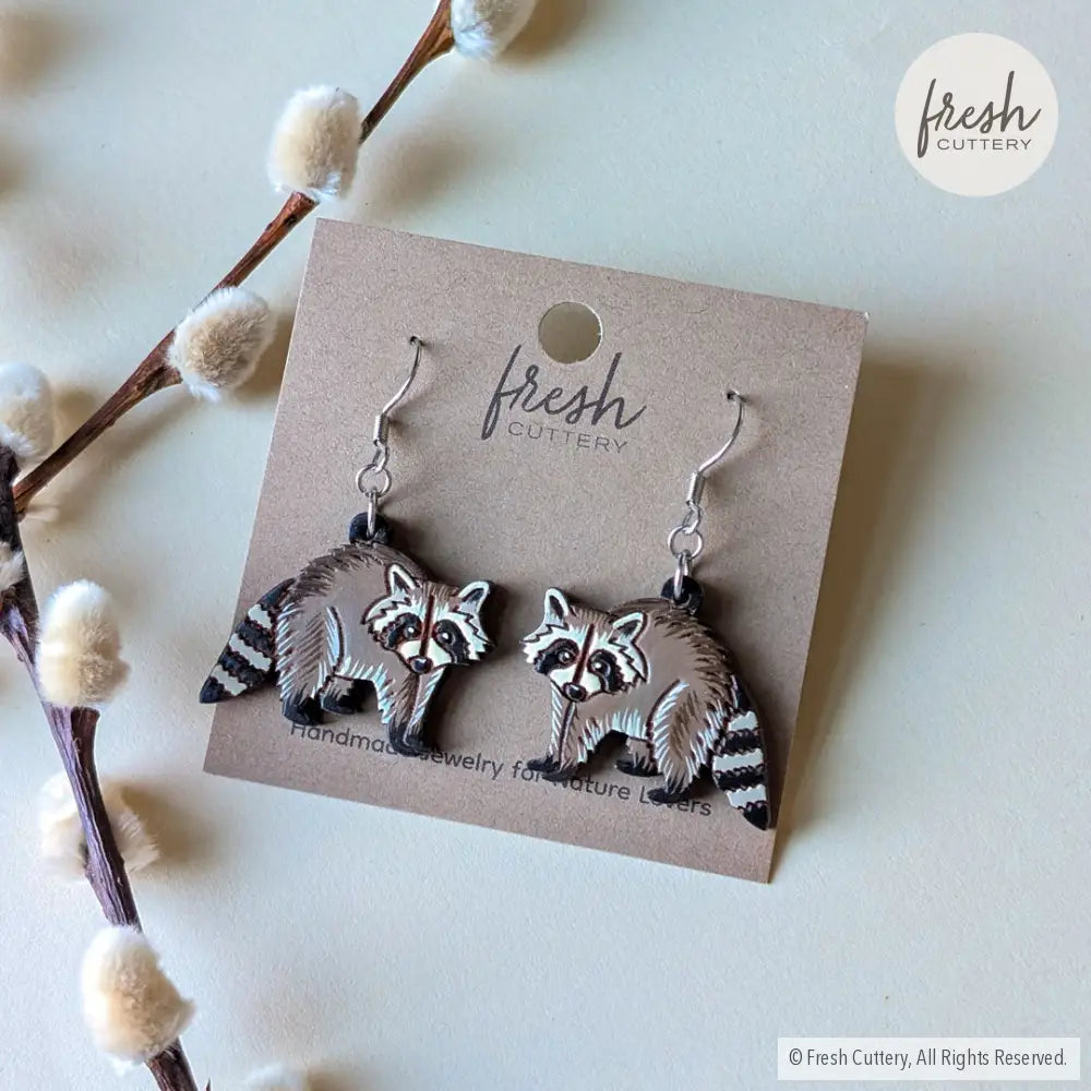 Raccoon Earrings Dangle and Drop Earrings