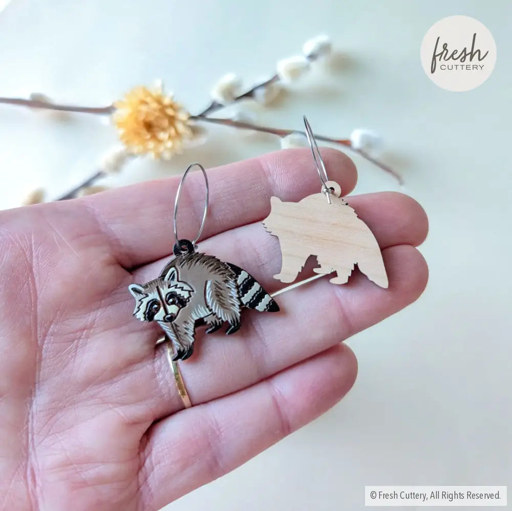 Raccoon Earrings Dangle and Drop Earrings