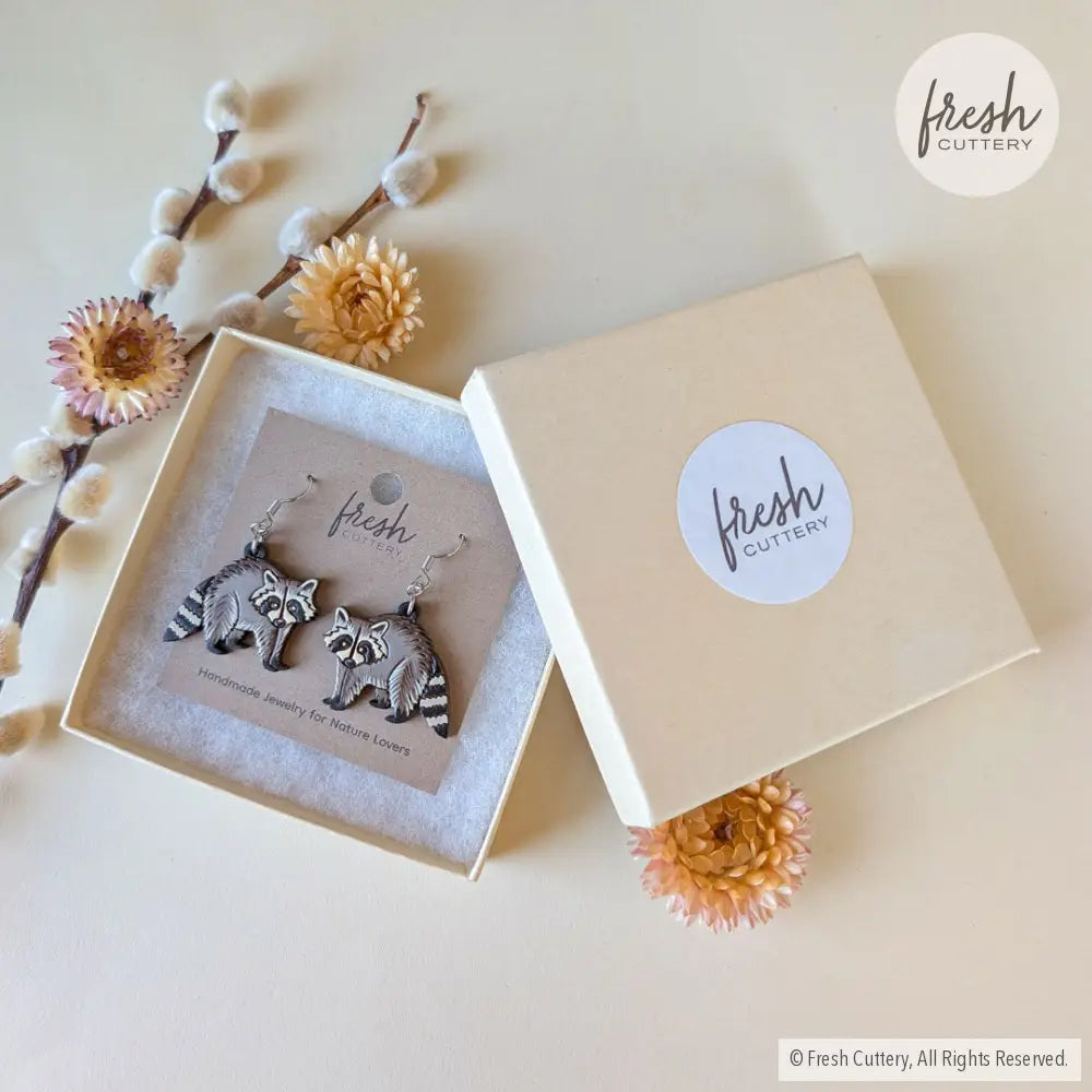 Raccoon Earrings Dangle and Drop Earrings