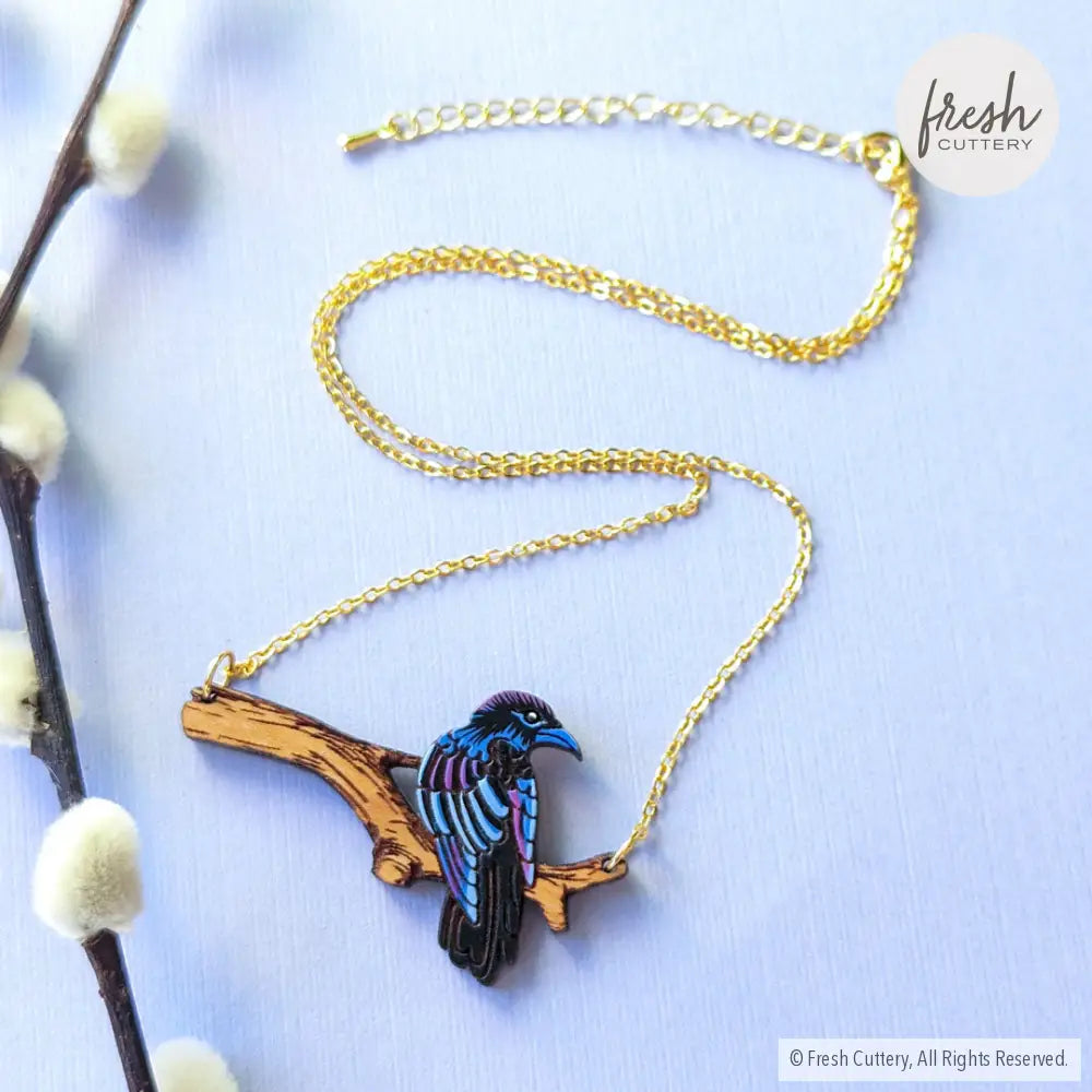 Raven Branch Necklace Gold Chain Necklaces