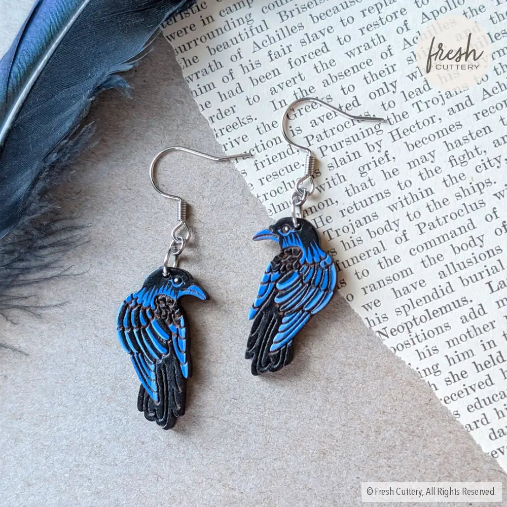 Raven Earrings Dangle and Drop Earrings