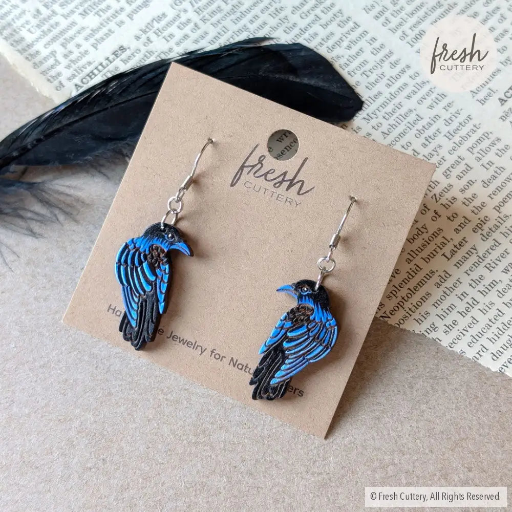 Raven Earrings Dangle and Drop Earrings