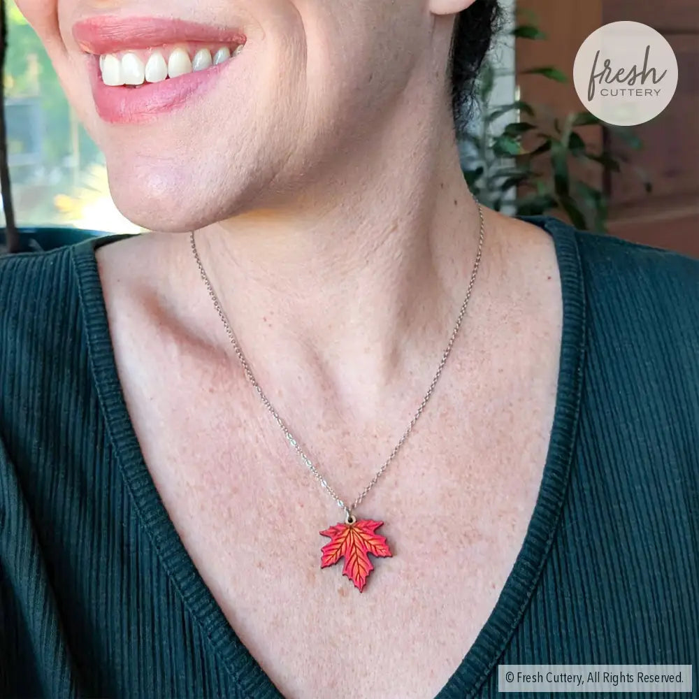 Red Maple Leaf Necklace Necklaces