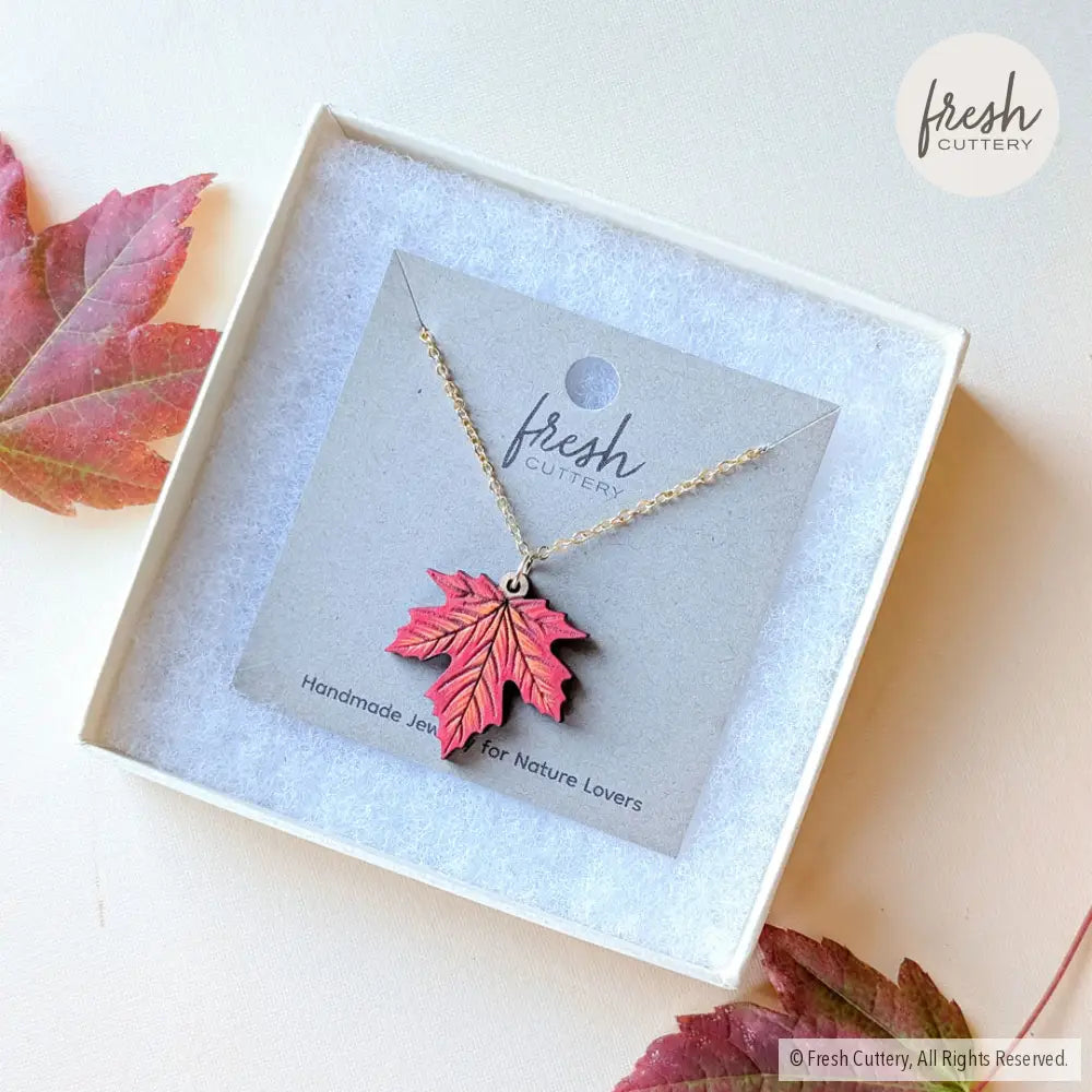 Red Maple Leaf Necklace Necklaces