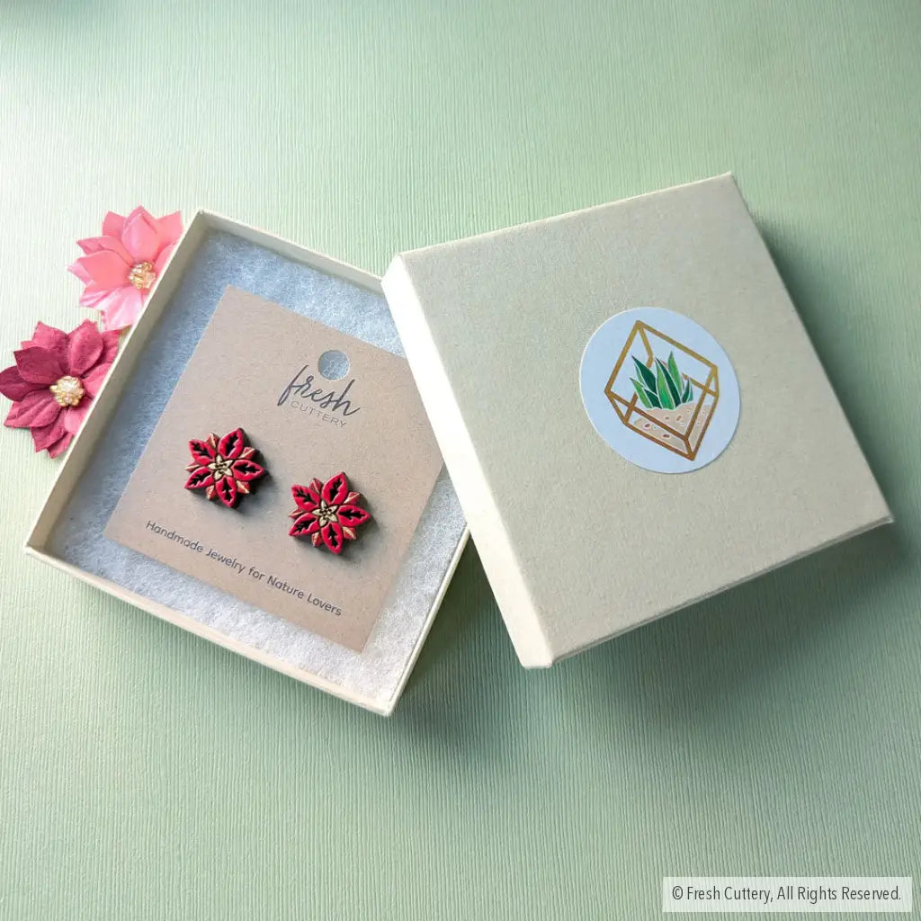 Poinsettia Studs