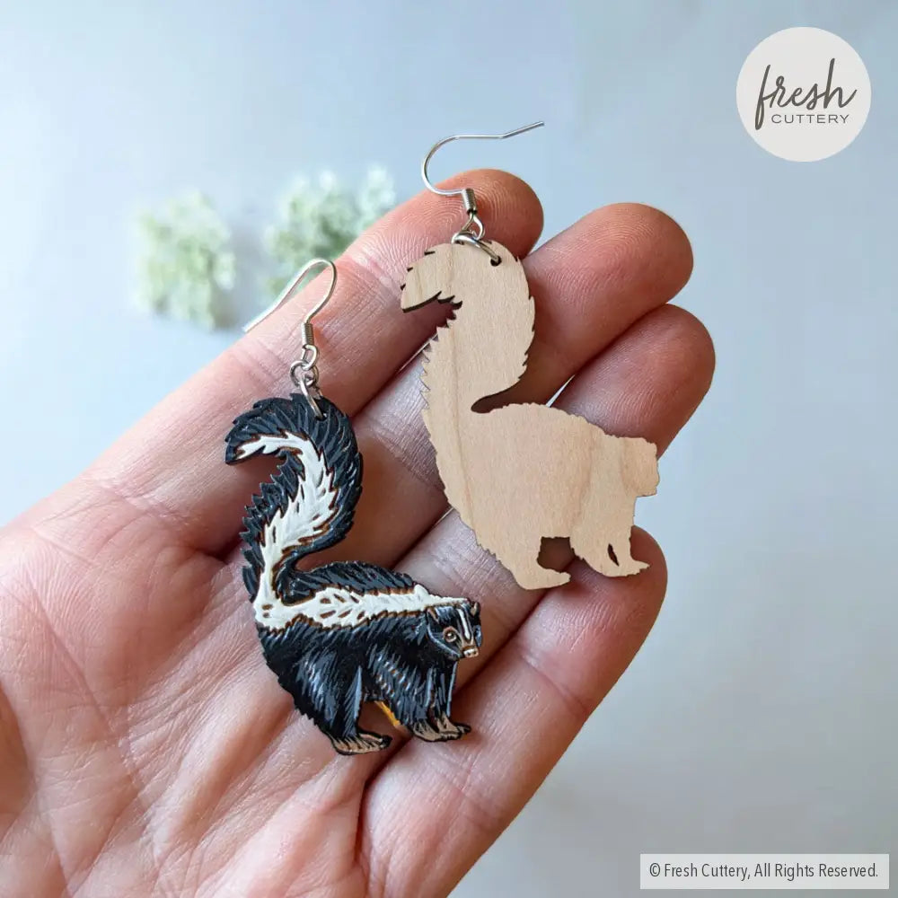 Skunk Earrings Dangle and Drop Earrings