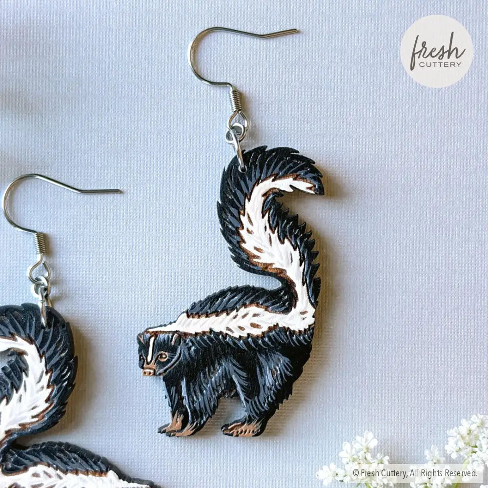 Skunk Earrings Dangle and Drop Earrings