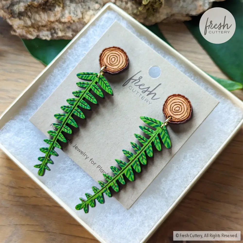 Woodland Fern Earrings Dangle And Drop
