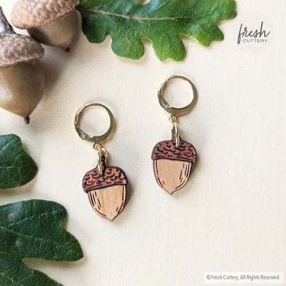 Acorn Earrings Gold Leverbacks Dangle And Drop