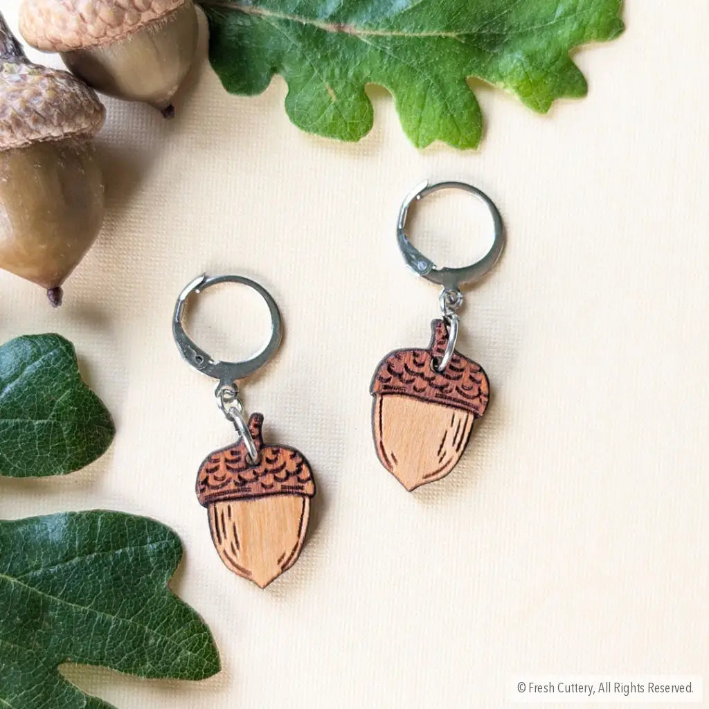 Acorn Earrings Silver Leverbacks Dangle And Drop