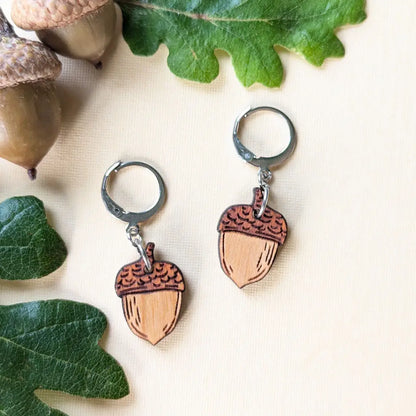 Acorn Earrings Silver Leverbacks Dangle And Drop