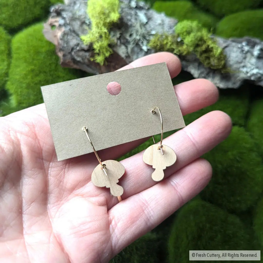 Amanita Mushroom Mini Hoops Dangle And Drop Earrings
