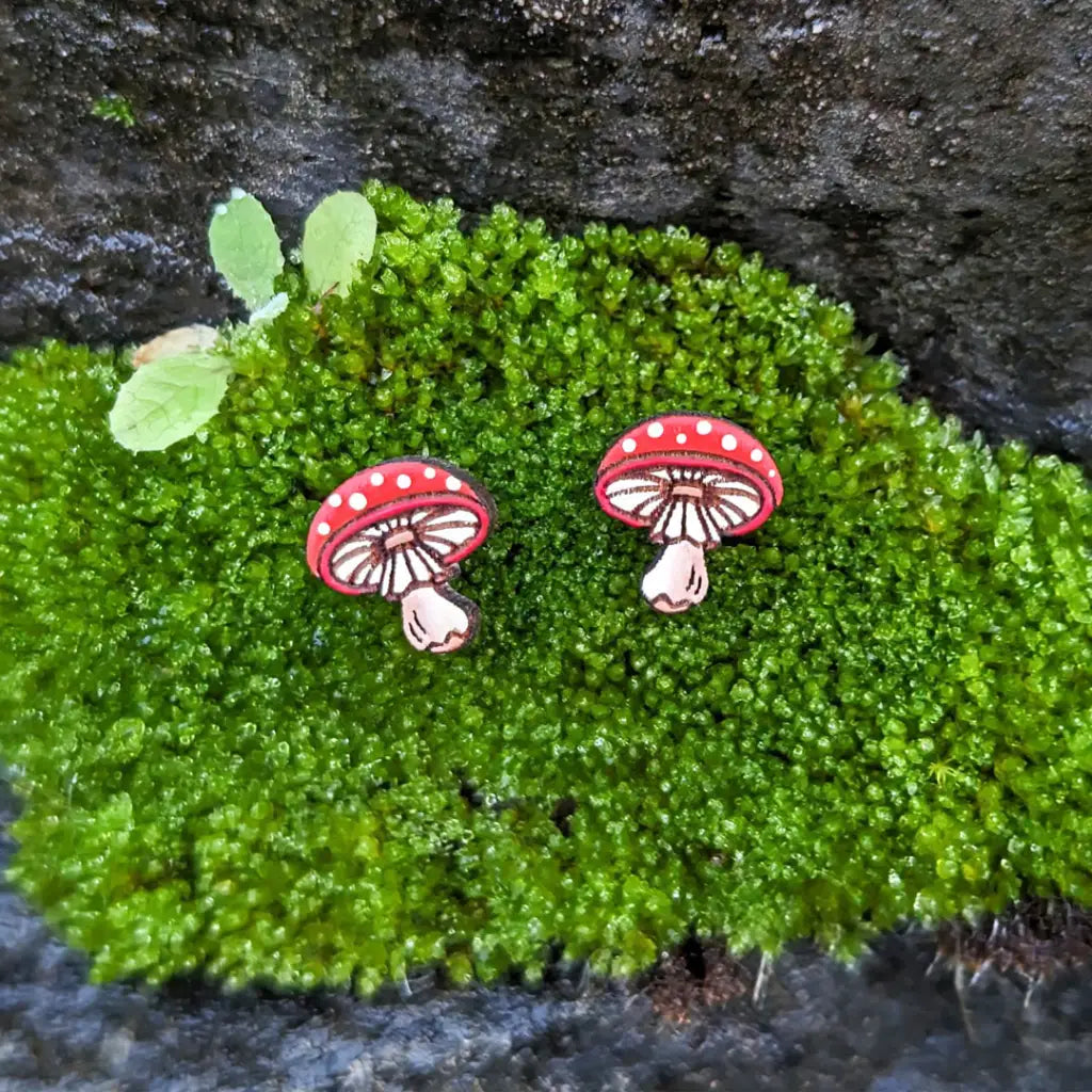 Amanita Mushroom Studs