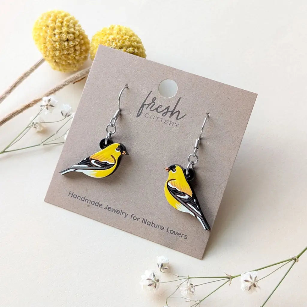 American Goldfinch Earrings Dangle and Drop Earrings
