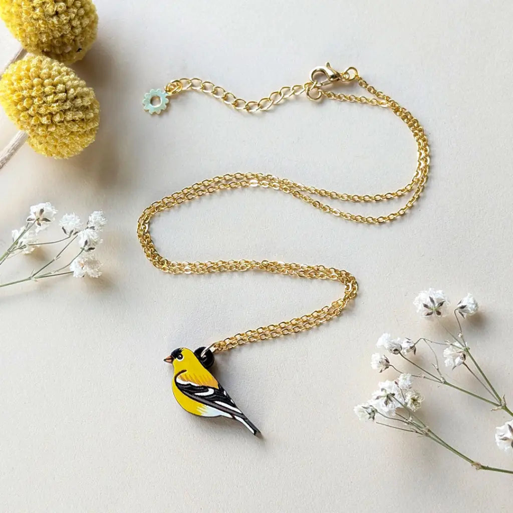 American Goldfinch Necklace Gold Necklaces