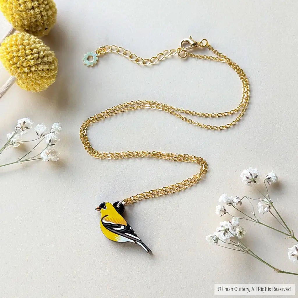 American Goldfinch Necklace Gold Necklaces