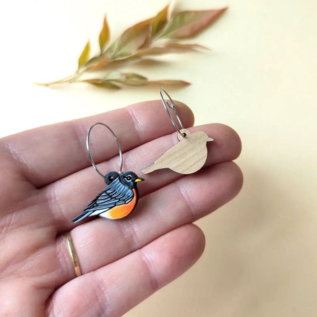 American Robin Mini Hoops Dangle And Drop Earrings