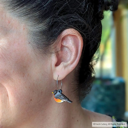 American Robin Mini Hoops Dangle And Drop Earrings