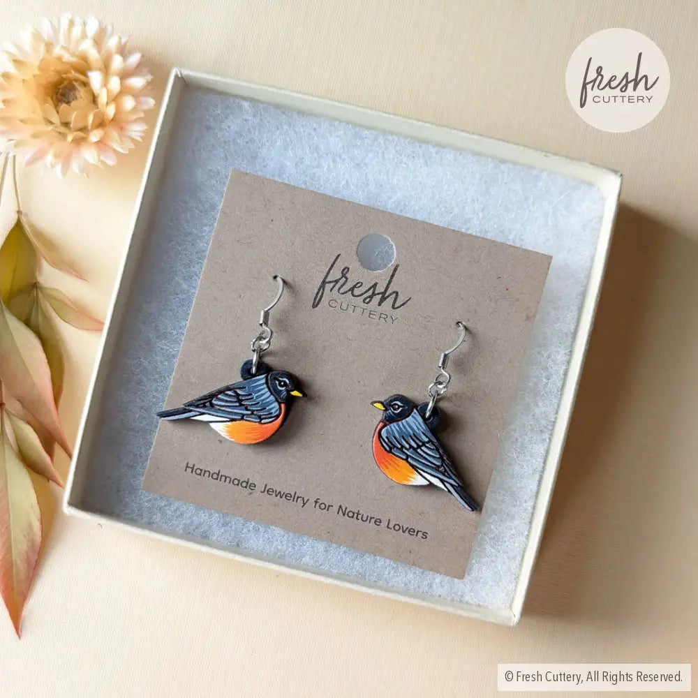 American Robin Mini Hoops Dangle And Drop Earrings