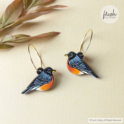 American Robin Mini Hoops Dangle And Drop Earrings