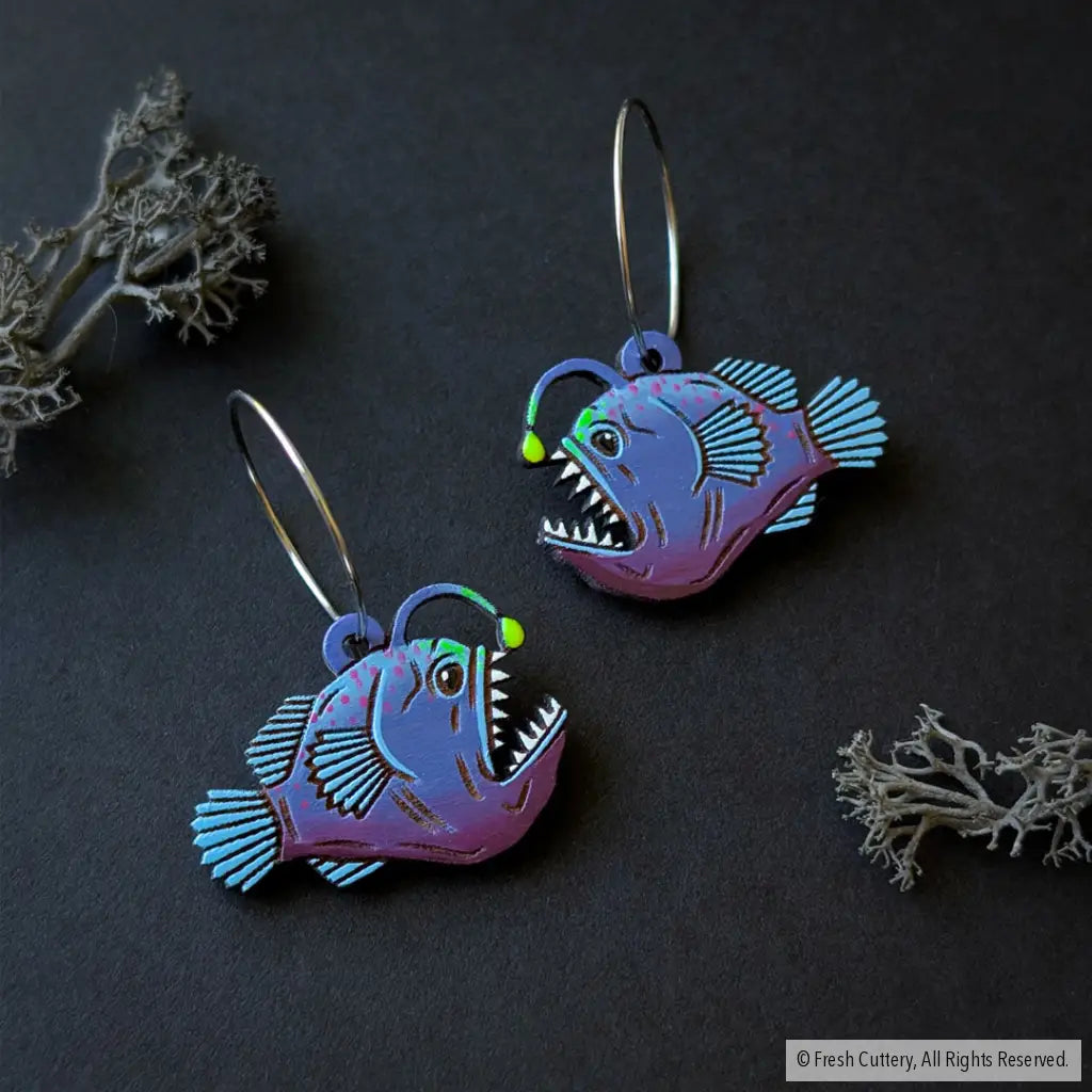 Anglerfish Earrings - Dangle and Drop Earrings