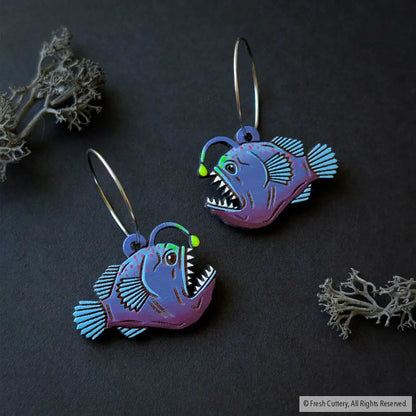 Anglerfish Earrings - Dangle and Drop Earrings