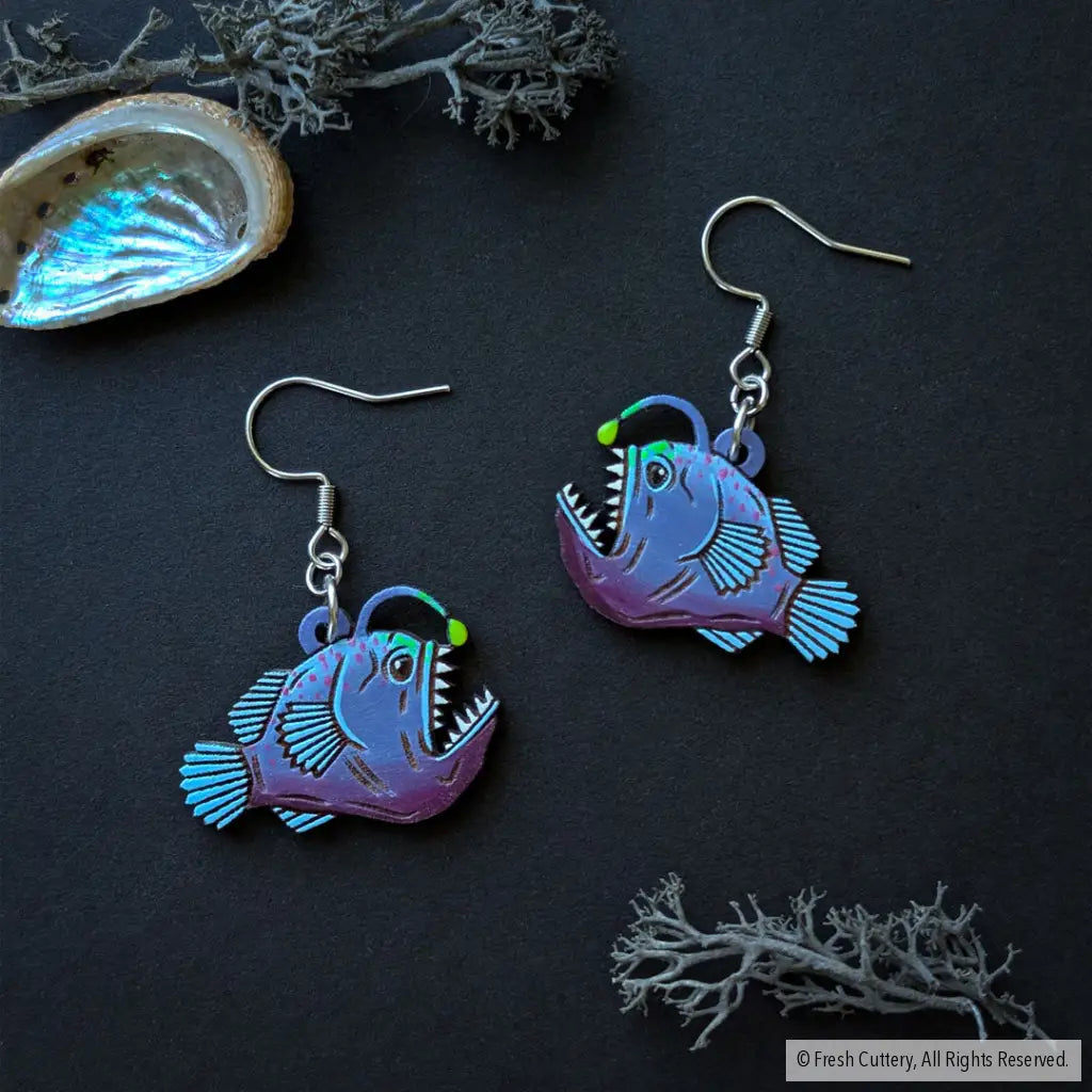 Anglerfish Earrings - Dangle and Drop Earrings