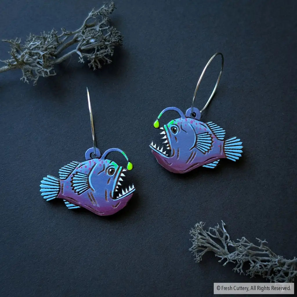 Anglerfish Earrings - Dangle and Drop Earrings