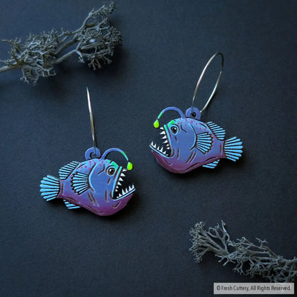 Anglerfish Earrings - Dangle and Drop Earrings