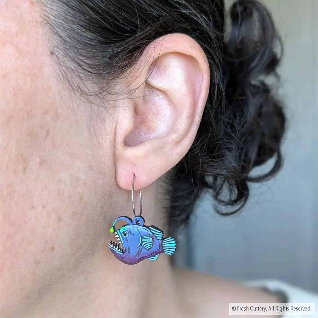Anglerfish Earrings - Dangle and Drop Earrings