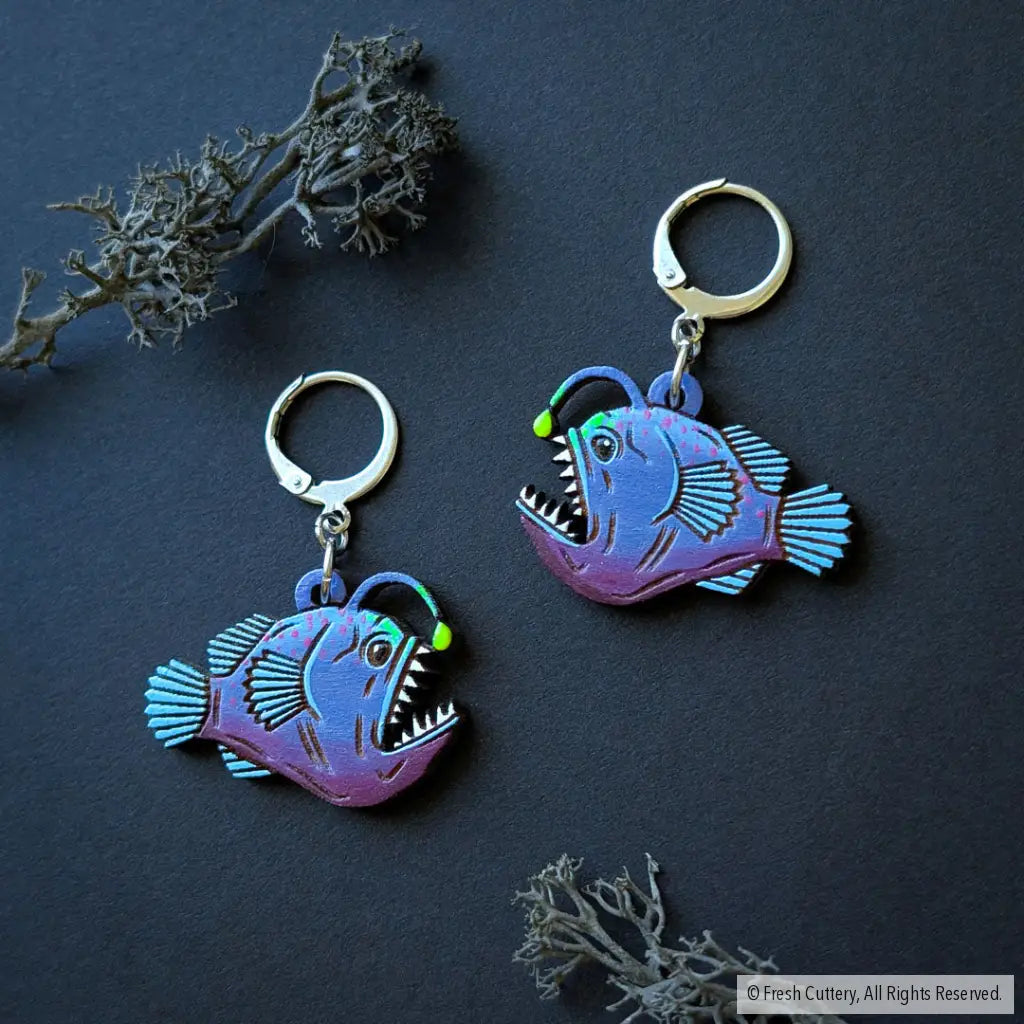 Anglerfish Earrings - Dangle and Drop Earrings
