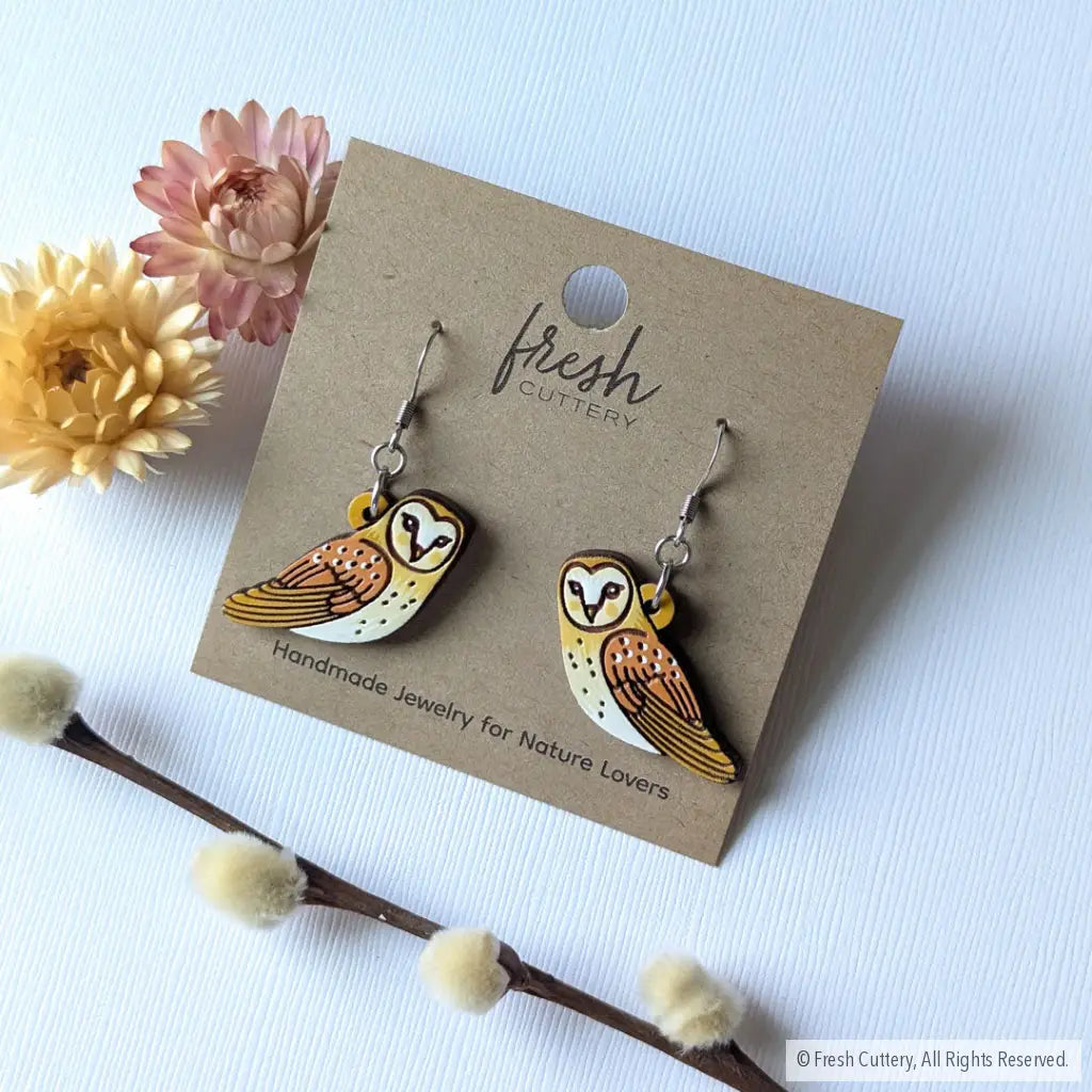 Barn Owl Earrings Dangle And Drop