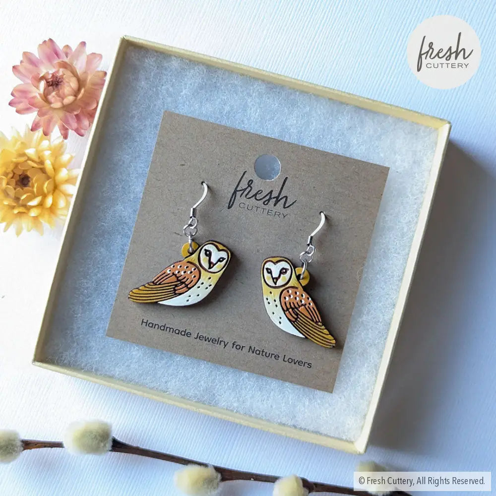 Barn Owl Earrings Dangle And Drop