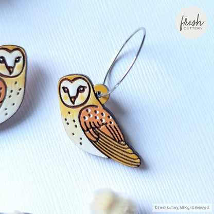 Barn Owl Earrings Dangle And Drop