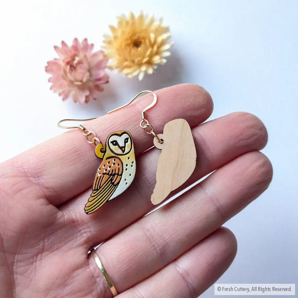 Barn Owl Earrings Dangle And Drop