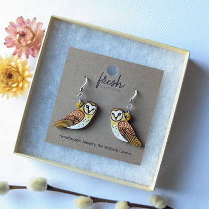 Barn Owl Earrings Dangle And Drop