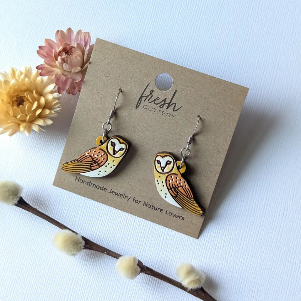 Barn Owl Earrings Dangle And Drop