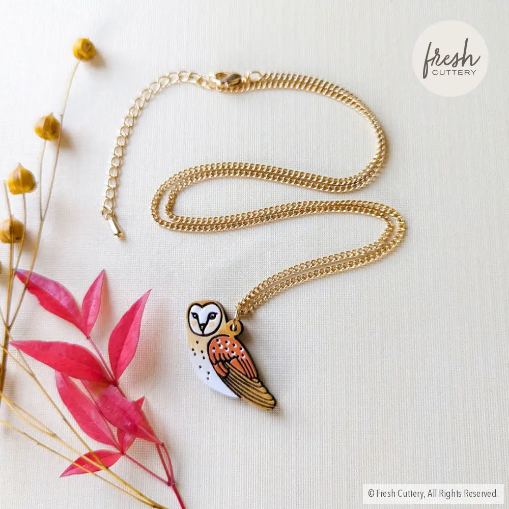 Barn Owl Necklace Gold Necklaces