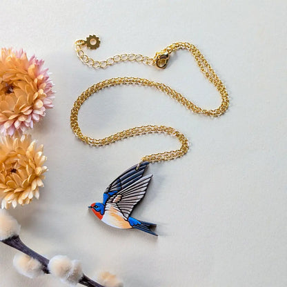 Barn Swallow Necklace Gold Necklaces
